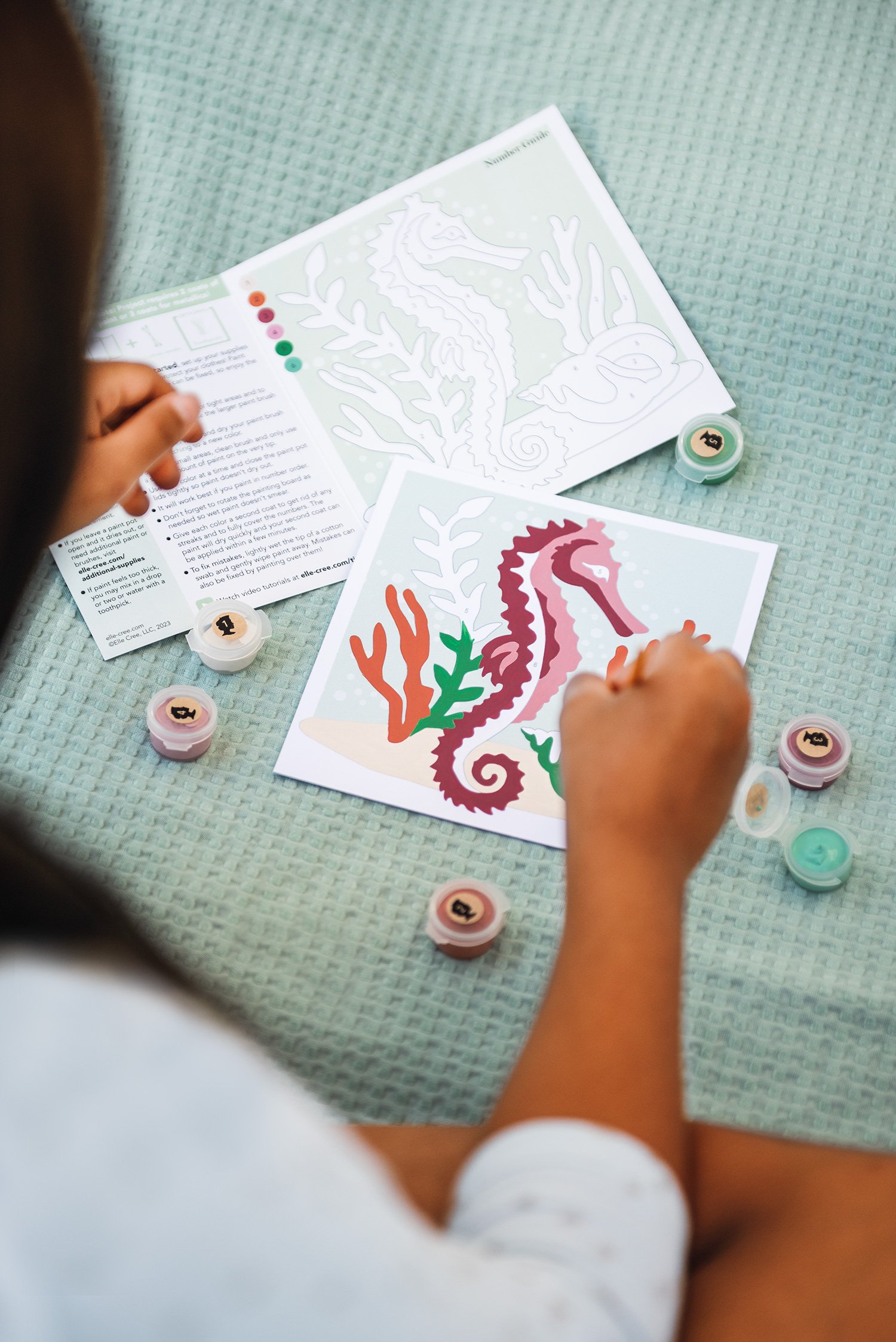 Sassy Seahorse | Mini Paint-by-Number Kit for Kids — Elle Crée (she creates)